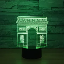 Novelty 7 Color Changing 3D Led Illusion Arc De Triomphe Modeling Table Lamp Usb Touch Light Fixtures Bedside Decor Night Lights Novelty 7 Color Changing 3D Led Illusion Arc De Triomphe Modeling Table Lamp Usb Touch Light Fixtures Bedside Decor Night Lights