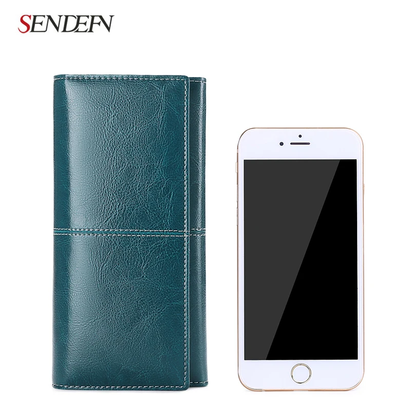 

New Arrival Long Wallet Split Leather Wallet Women Zipper Women Purse Button Women Wallets Card Holder Purse Casual Purse Women