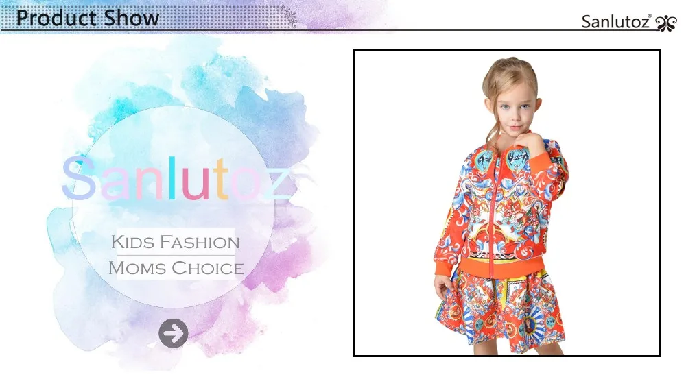 Sanlutoz Детский комплект одежды для девочек одежда для детей ясельного возраста коллекция года коллекция осень-зима спортивный костюм для девочек брендовые тренировочные костюмы(куртки+ платья