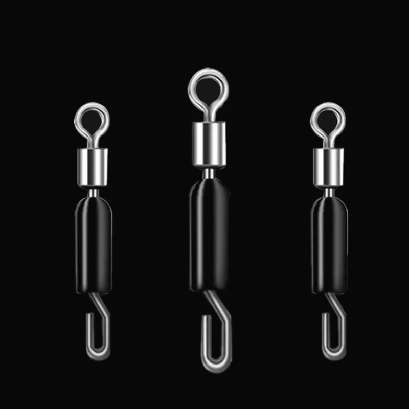 

10PCS Ball Bearing Swivel Solid Rings Fishing Connector Hooks Quick Fast Link Fishing Tools