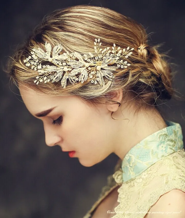 artisan&rose gold handcrafted pearl jewelry handmade wedding hair accessories bridal hair clips