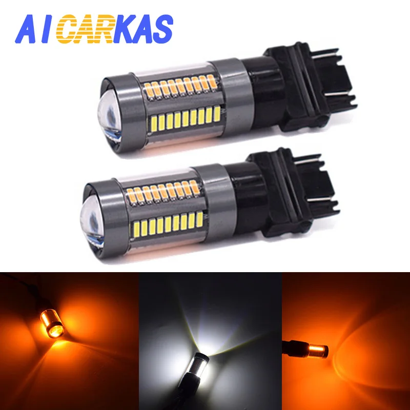 

AICARKAS 12V 24V Car LED T25 3157 White Yellow LED Auto Turn Signal Bulb Brake Tail Lights High Power Car LED Bulb 2 Pieces