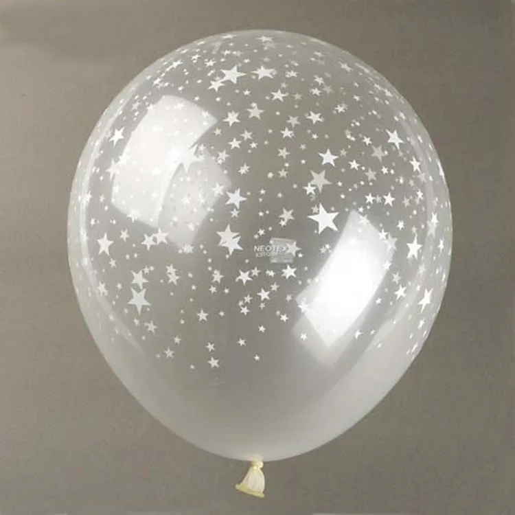Звездный принт латексный шар 12 дюймов 3,2 г толстый прозрачный воздушный шар из латекса свадебное украшение на детский день рождения балон домашний декор - Цвет: white