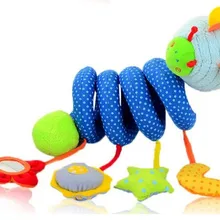 Игрушек! Новое поступление детские игрушки милая синяя пчела стиль плюшевая кровать круг кровать круглая с BB устройство зеркало безопасности 1 шт