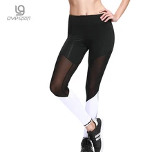 OVESPORT Mesh Yoga Pants Women Fitness Gym Sports Leggings Elastic Breathable Patchwork Running Workout Leggins For Female Pants