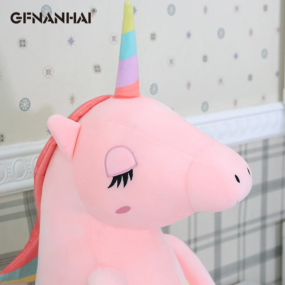 1pc 85/110/140cm Giant Size Rainbow Unicorn Plush toy kawaii Animal Soft Unicorn Dolls Stuffed Lovely Toys Home Decor Gift