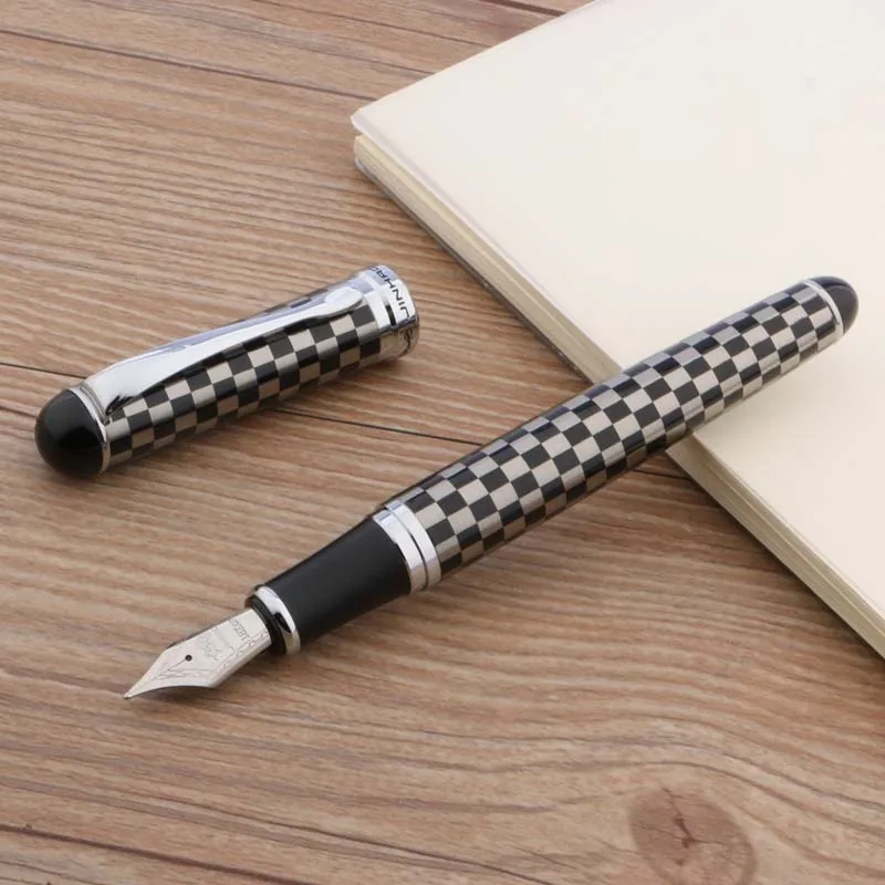 Jinhao 750 черно-белая шахматная доска Средний Перо авторучка | Канцтовары для офиса и