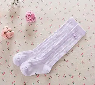 Носки для малышей Детская форма школьный носок сапоги до колена длинные носки хлопковые теплые милые носки для девочек От 1 до 9 лет - Цвет: Фиолетовый
