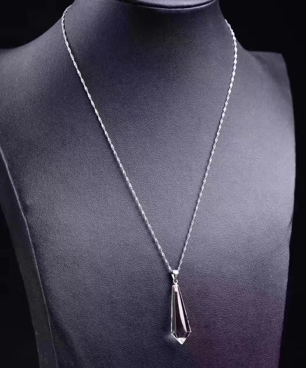 Natural quartz crystal wand point Spirit pendulum pendant healing stones for gifts (1)