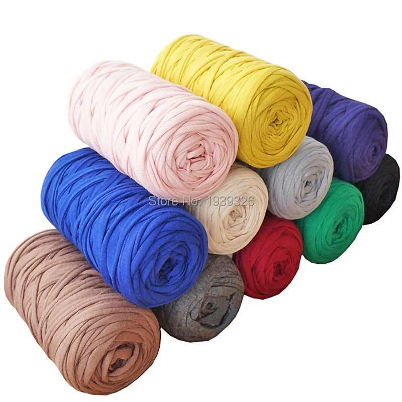 

17 Colors 400g Fancy Yarns For Hand Knitting Woven Thread Thick Cotton Cloth Yarn DIY Bag Handbag Carpet Cushion Crochet Yarn