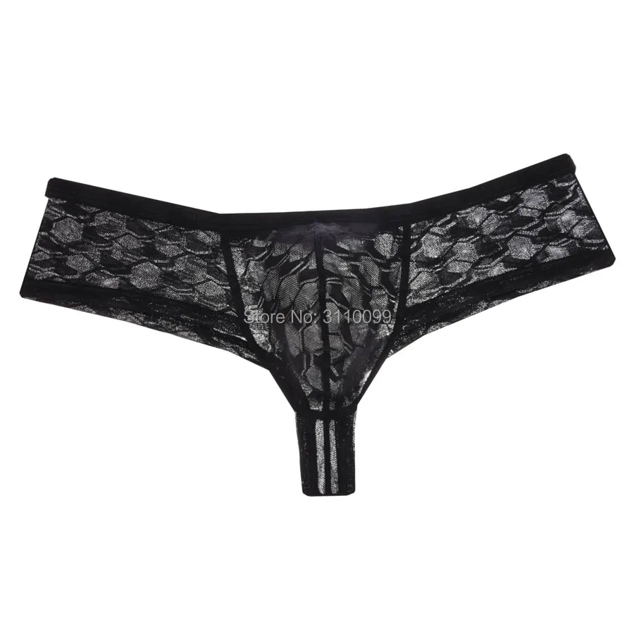 6PCS/Lot Fashion Hexagon Pattern See-Through Bikini Men's Boxer Shorts Sexy Underwear Mini Pouch Male Underpants Breathable 2