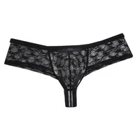 6PCS/Lot Fashion Hexagon Pattern See-Through Bikini Men's Boxer Shorts Sexy Underwear Mini Pouch Male Underpants Breathable 2