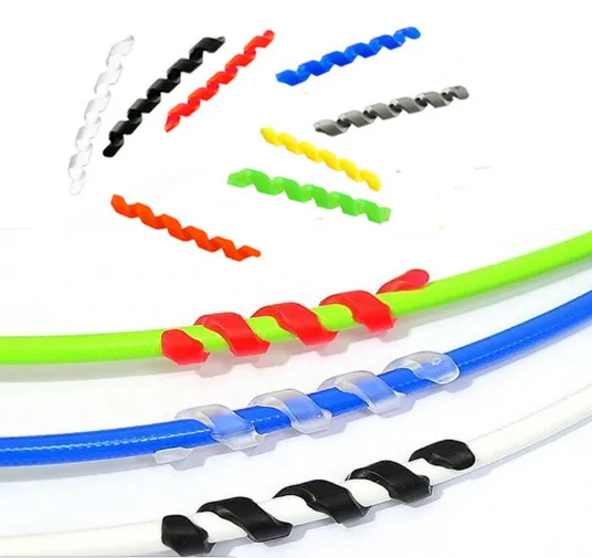 

15 pcs/ lot Bicycle Brake Cable Housing Protector Rubber Anti-friction Bike Frame Guard Line Pipe Wrap Spiral Sleeve brake cable