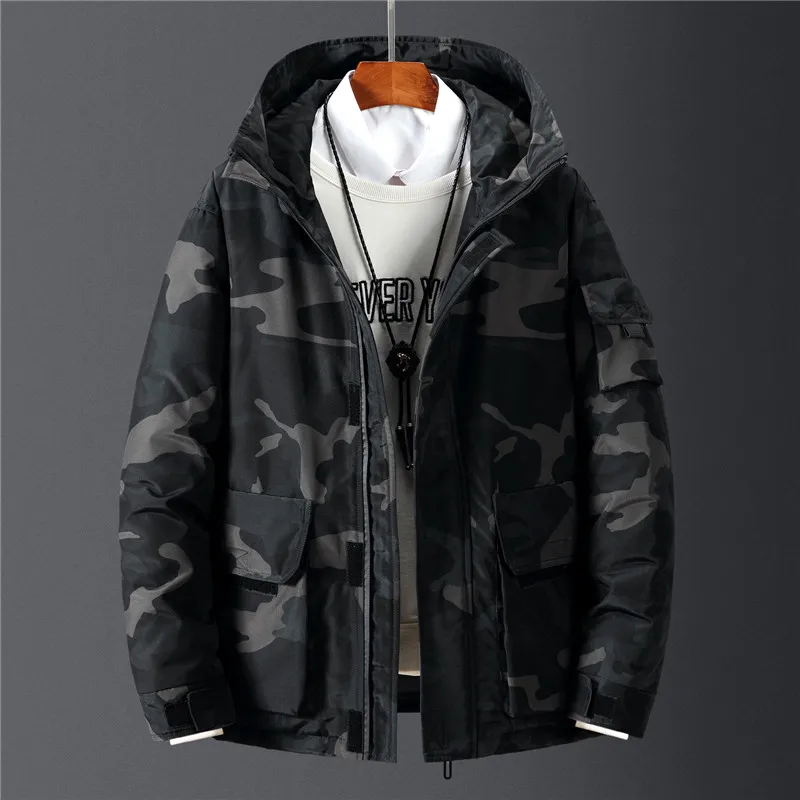 

Fashion Men's Winter Jackets & Coats Loose Hip Hop High Street white duck down jacket men Windproof Warm Overcoat 3XL