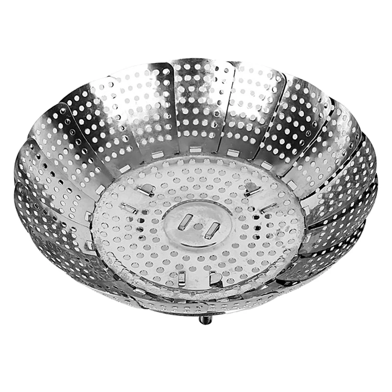 Stainless Steel Silver Folding Collapsible Vegetable Food Fish Steamer