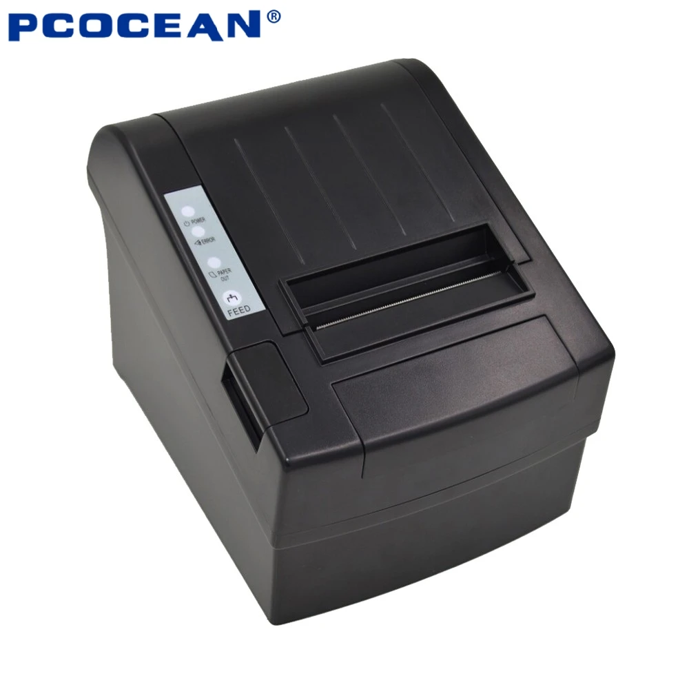 80MM Auto-cutter POS Thermal Receipt Printer Thermal Printing ,USB+Ethernet Thermal Bill Printer For Supermaket Restaurant 300 mm s print speed black 80mm pos thermal receipt printer auto cutter cut windows2000 xp vista 8 10 linux usb ethernet