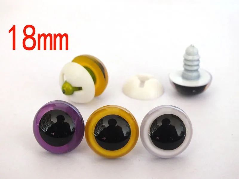

purple/yellow/white 3color each color 10pcs ---Plastic Safety Eyes with washer --18mm