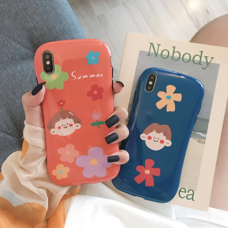 Чехол для Iphone 6 7 8 S Plus X XR XS XSMAX с милым рисунком девочек и мальчиков защитный