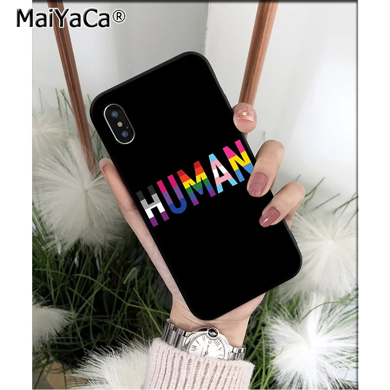 MaiYaCa LGBT Радужный ТПУ мягкий черный чехол для телефона чехол для Apple iPhone 8 7 6 6S Plus X XS MAX 5 5S SE XR чехол - Цвет: A6