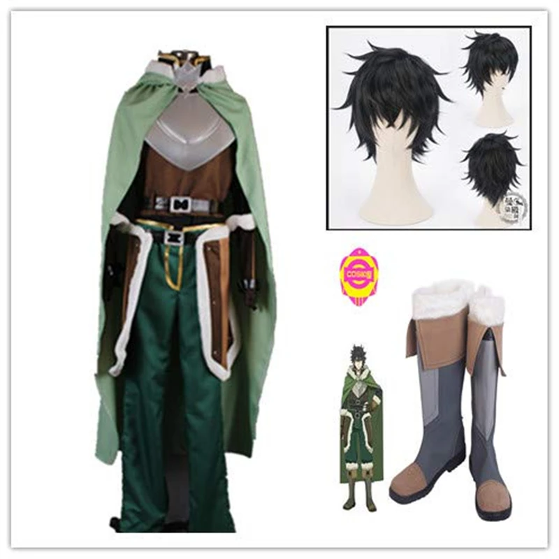 Full Set AnimeThe Rising of the Shield Hero Cosplay Iwatani Naofumi Costume includes wig and shoes |