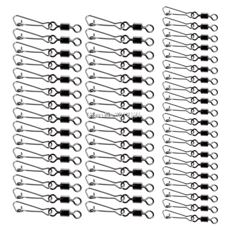 50 шт. рыболовные подшипники с крючками, шпильки, поворотный разъем из нержавеющей стали, Прямая поставка