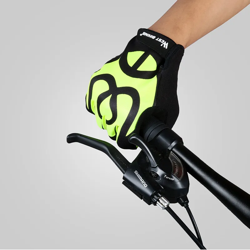 WEST BIKING перчатки для велоспорта с сенсорным экраном, перчатки для велоспорта, ветрозащитные силикагелевые противоскользящие мужские и женские велосипедные перчатки для горного велосипеда
