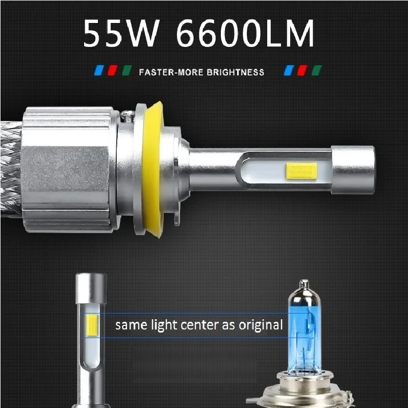 Dianshi Новое поступление 12 V 5500 k 55 Вт Автомобильный светодиодный фар H11 H7 H4 9005 9006 Авто фары H1 H3 H13 светодиодный свет