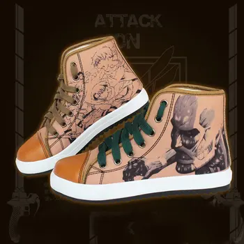

Anime Attack on Titan Flat high-top canvas boots Shingeki no Kyojin Cosplay Anti-slip Shoes Platform Canvas Board Shoes A51207