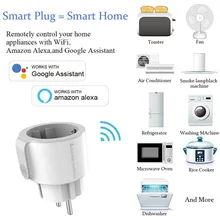 Wifi Smart Plug умная розетка-Переключатель ЕС вилка совместима с Alexa Echo Google умный выбор времени розетка беспроводной Голосовое управление