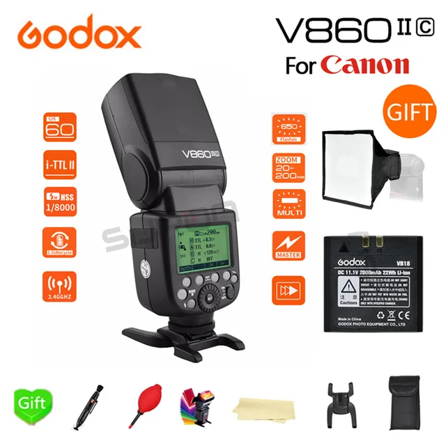 Godox TTL Flash V860II C HSS 1/8000s Li on Battery Flash Speedlite for
