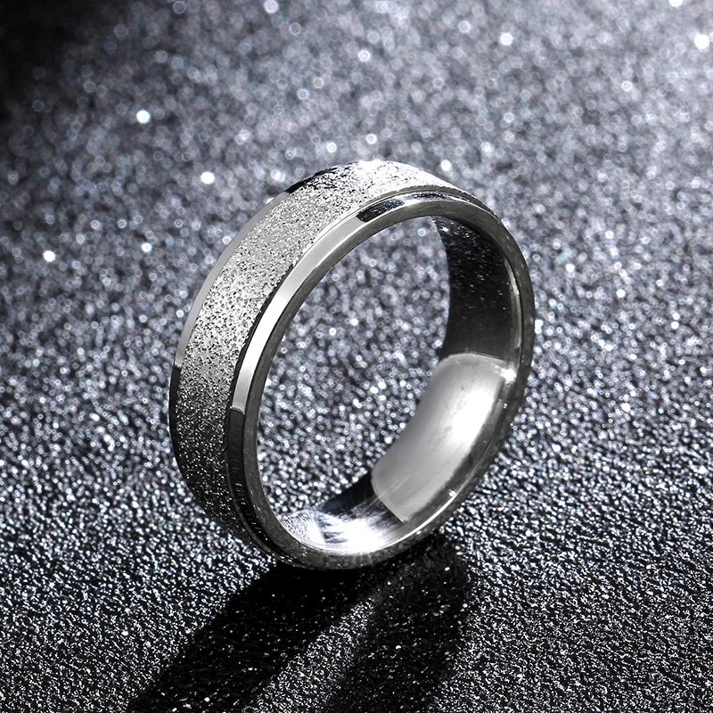 

6mm Silver Color Titanium Steel Ring For Men and Women