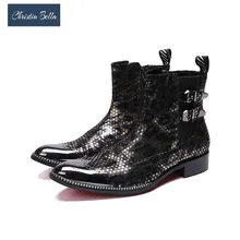 Christia Bella/брендовые ковбойские мужские ботинки с острым носком и металлическим наконечником, ковбойские мотоциклетные ботинки, мужские зимние красивые ботинки для вечерние, мужская обувь, zapatos de