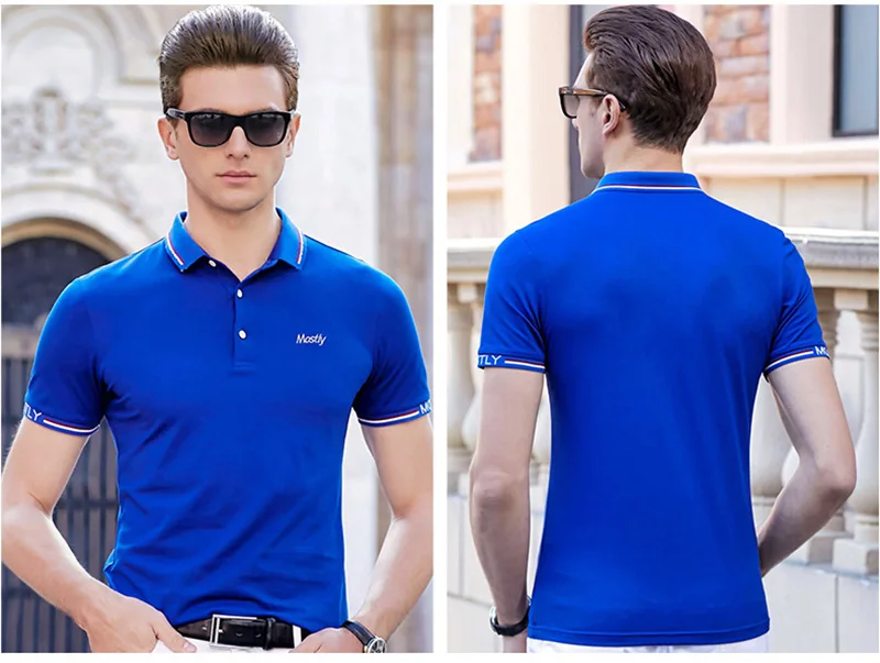 Hommes de POLO Chemises Marque Coton A Manches Courtes Camisas solide broderie Polo Dete Col montant Мужское поло Chemise plus la