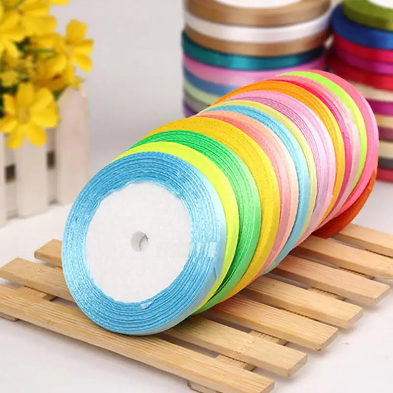 1/4&quot 6mm Wide Wedding Craft Satin Ribbon (22M) DIY Gift Packaging Decorations Accessory Christmas Party Supplies | Дом и сад