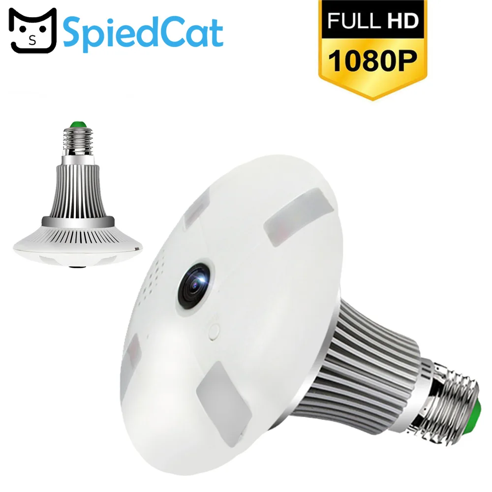 1080P HD Fisheye 360 Degree Panoramic Lamp Light Camera Bulb IP WIFI