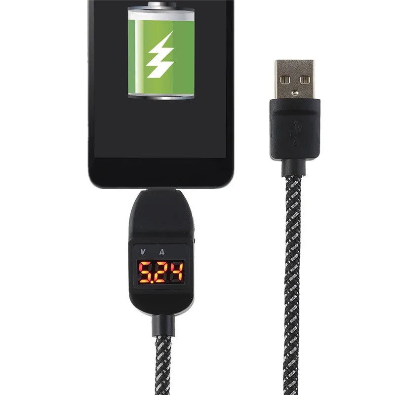 

Voltage Current LED Display Micro USB Sync Data Charging Cable for Samsung Galaxy S7 S6 for Huawei P8 mobile phone