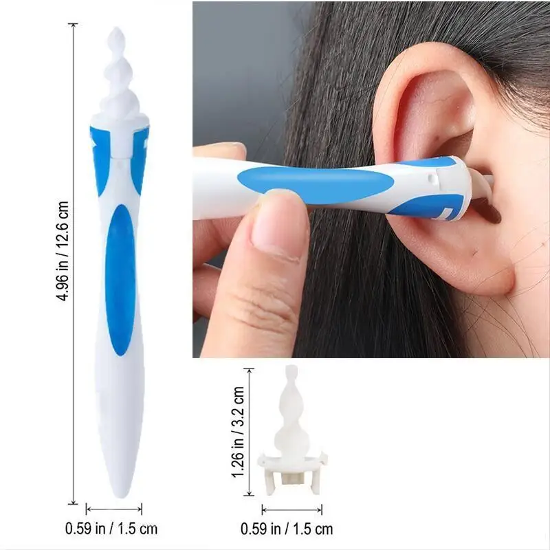 

16 Tips Smart ear Syringe Cleaner Earpick Swab Easy Earwax Removal Soft Spiral Cleaner Prevent Ear-pick Clean Tool for baby care