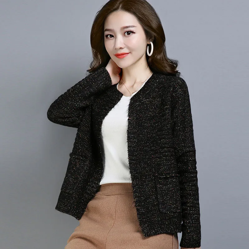 

2019 New Women Spring Autumn Slim Fashion Sweater Coat Female Knit Wool Cardigan Jacket Coat A058