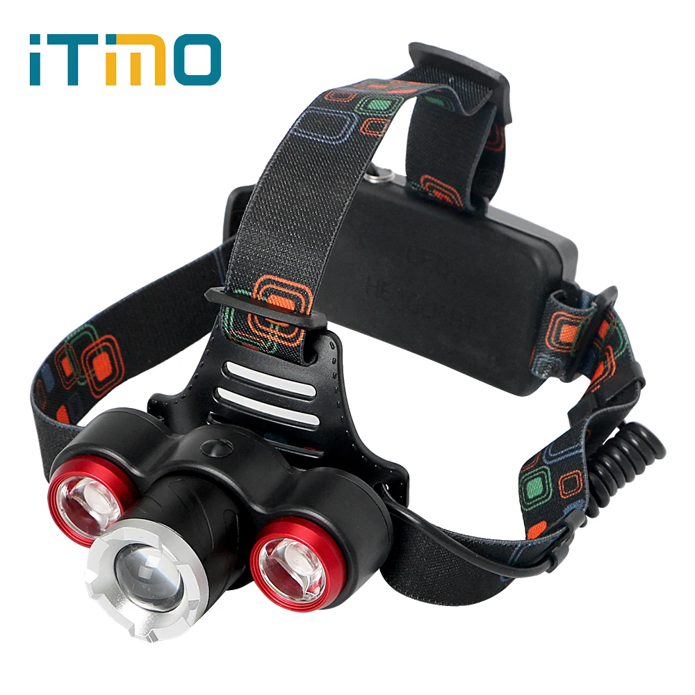 

ITimo 5000LM Head Lamp LED Headlamp Headlight Super Bright LED lighting Torch 4 Mode For Camping Hunting Emergency Light