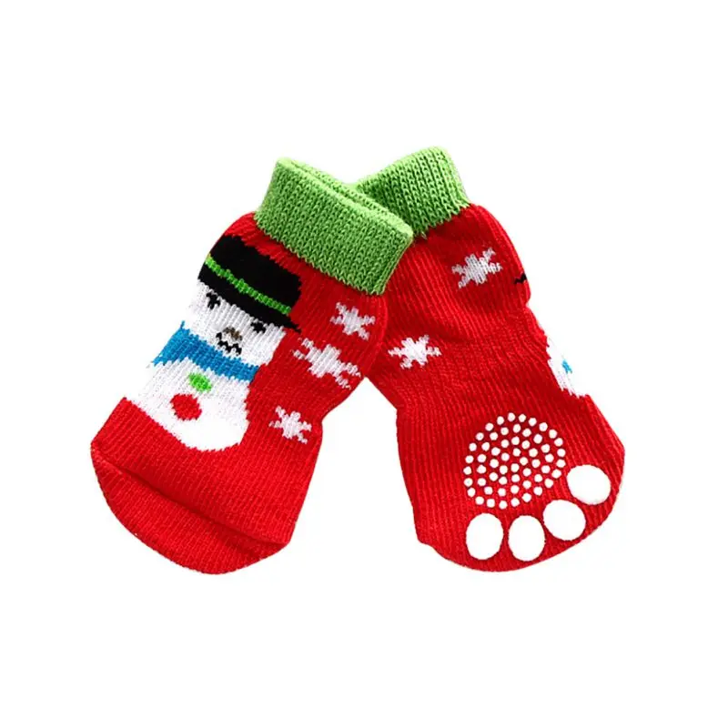 Рождественские милые мягкие теплые вязаные носки для собак рождественские носки для маленьких питомцев Обувь для собак Одежда для собак и кошек - Цвет: E