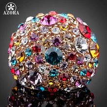 Gorgeous Rose Plateó Multicolor AZORA Stellux Cristal Austriaco Anillo TR0102