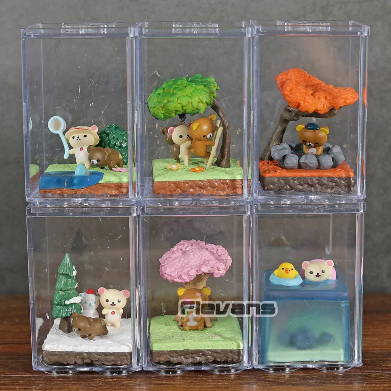 

Rilakkuma Seasonal Terrarium Complete Set of 6 PVC Figures Collectible Model Toys