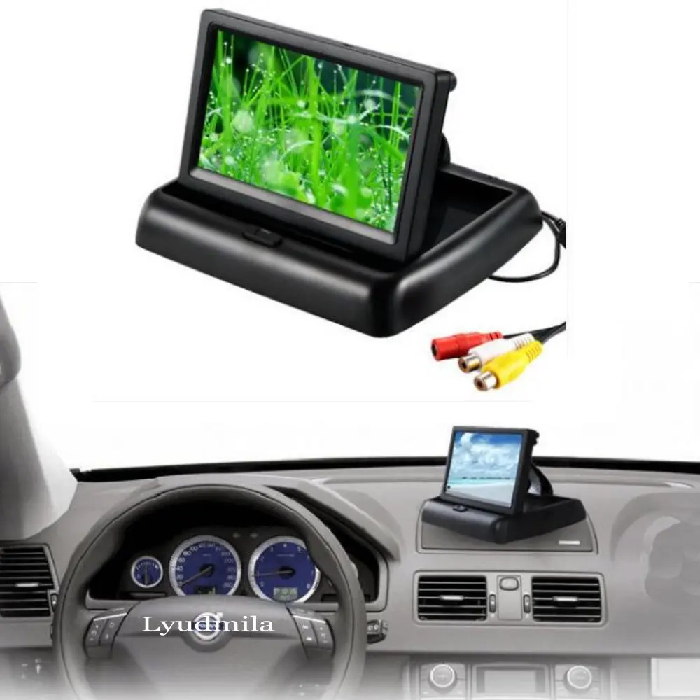 Foldable 4.3" Car Reversing Parking Digital LCD Color Monitor Display NTSC/PAL 