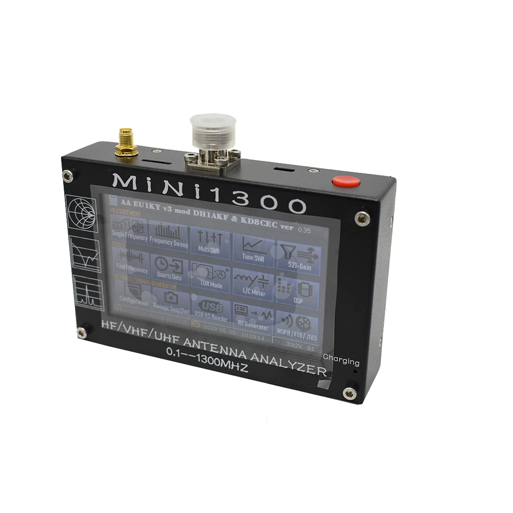 Новое поступление анализатор внутренней батареи Mini1300 TFT LCD 0 1 1300 МГц HF VHF UHF ANT