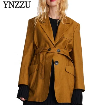 

Brand 2019 Spring Elegant Blazer Women Single Breast Office Lady Coat Autumn Outerwear with Belt Women Blazers and Jackets AO941