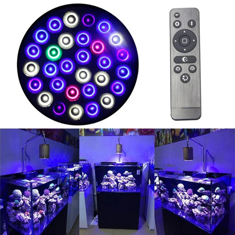 90W Aquarium Grow Light Remote-controlled LED Full Spectrum Lights for Coral Reef Fish Freshwater and Saltwater Marine Tanks | Освещение