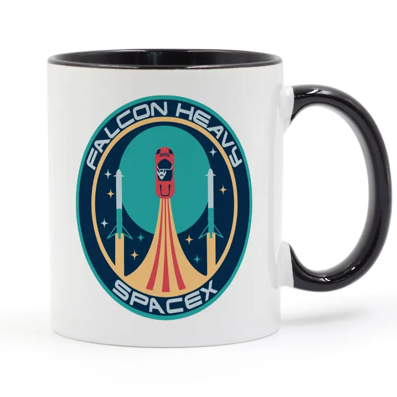 

Spacex falcon heavy launch don't Panic Coffee Mug Ceramic Cup Color Handle Colour Inside Gifts 11oz GA1046