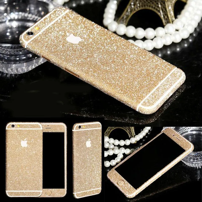 Bling Стикер Чехол Для Apple iPhone 6 s Plus Всего Тела телефон Оболочки Наклейку Кожи Блеск