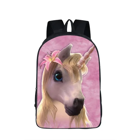Bags para Teenange Mochila de Nylon Bolsas de Livro Fantástico Unicórnio Cavalo Impressão Mochila Escola Meninos Meninas Escola Mochilas Teenangers