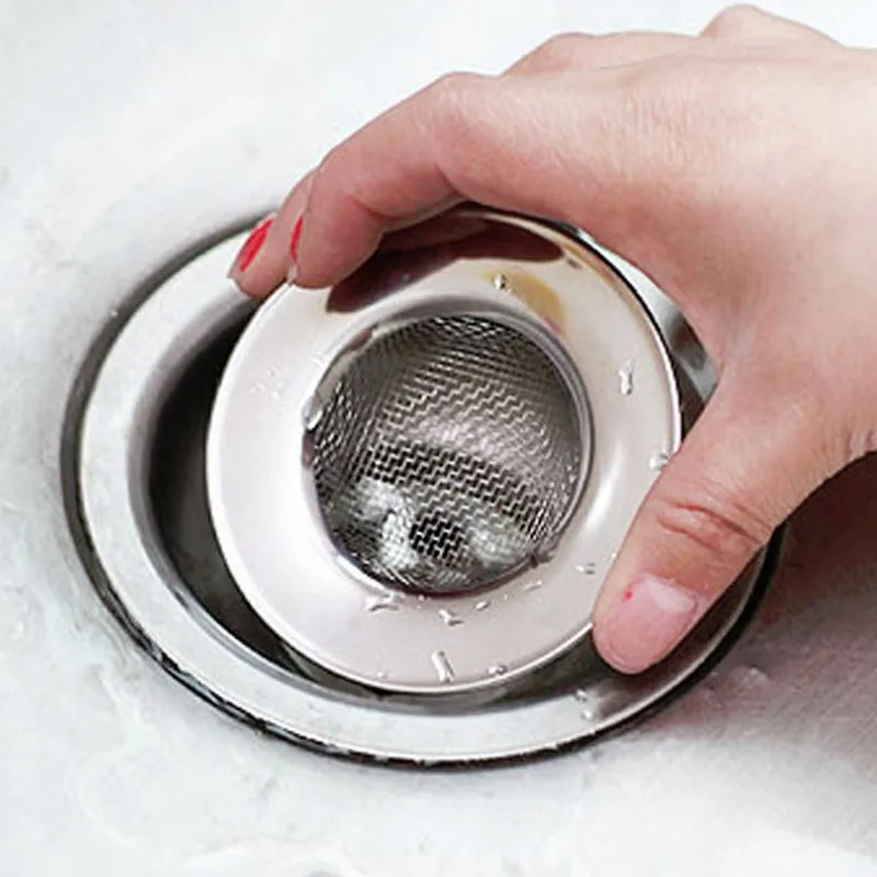 

2017 Stainless Sink Filter Kitchen Drainer Hair Colanders & Strainers Filter Bathroom Sink Metal Sink Strainer